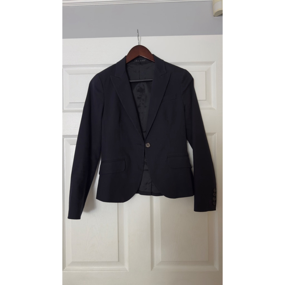 Women's Theory navy Single Button Blazer Size 4 - Picture 1 of 7